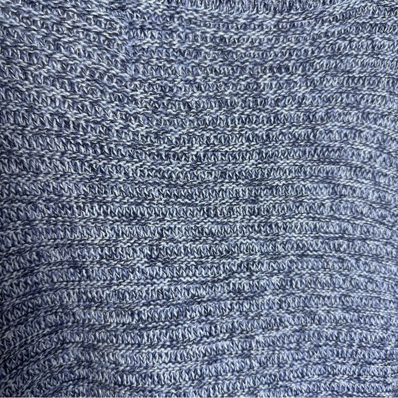 Joie Textured Blue Knit Oversized Chunky Sweater with Buttons sz L - Picture 6 of 7